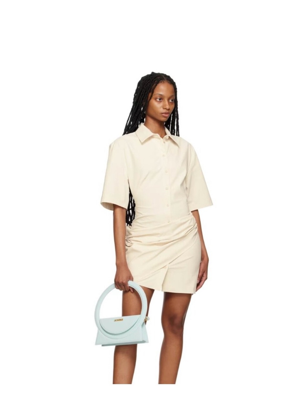 JACQUEMUS Off-White Le Raphia Mini Dress. NWT!
